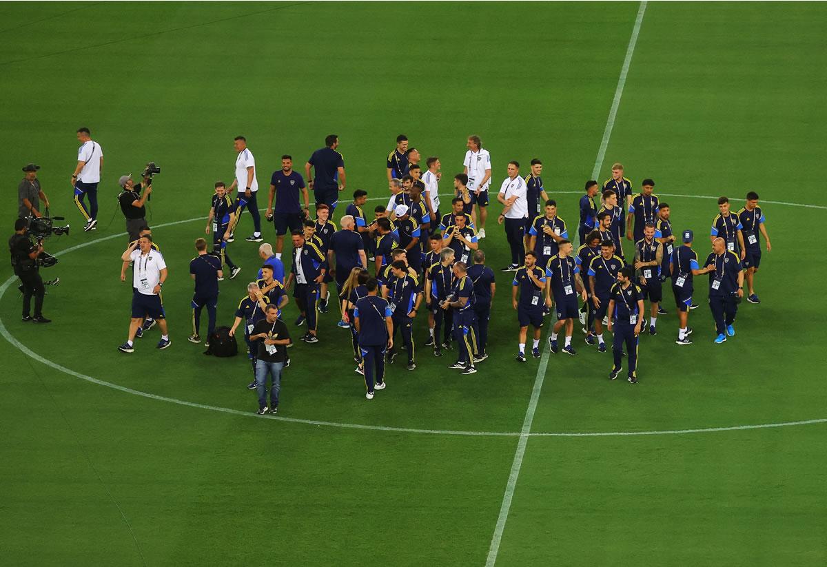 El plantel de Boca Juniors reconoció la cancha del mítico estadio Maracaná, sede de la final de la Copa Libertadores 2023.