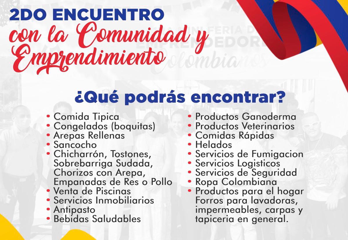 Venta y presentación de servicios que habrá en la exposición de emprendimientos de la comunidad colombiana en San Pedro Sula.