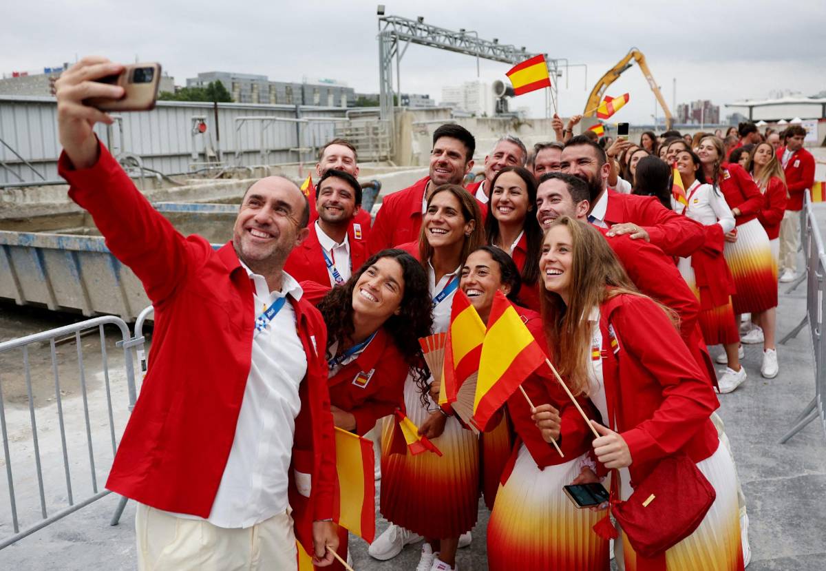 Atletas españoles presentes en la ceremonia.