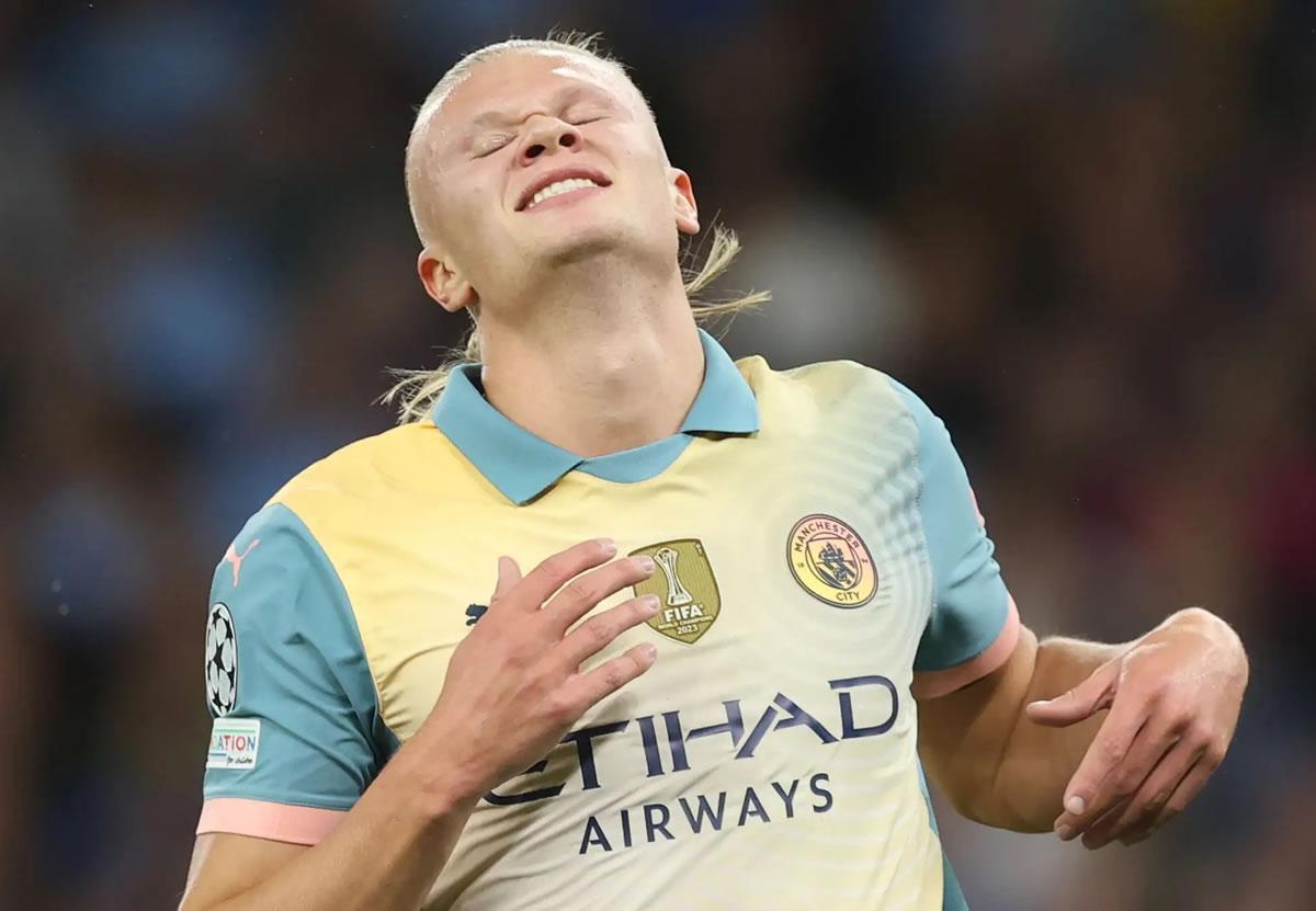 Erling Haaland no encontró el camino del gol y se fue en blanco.