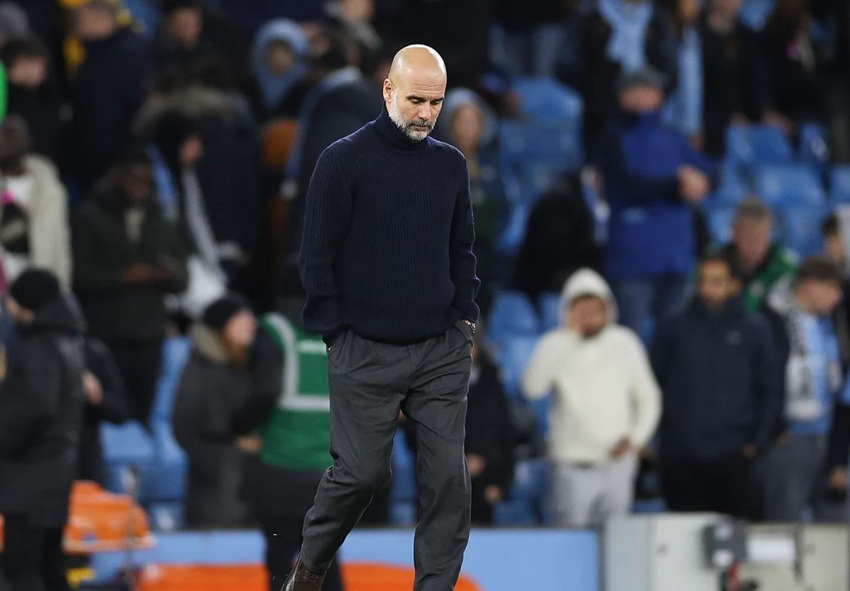 La tristeza de Pep Guardiola en la dolorosa derrota del Manchester City contra el Tottenham.