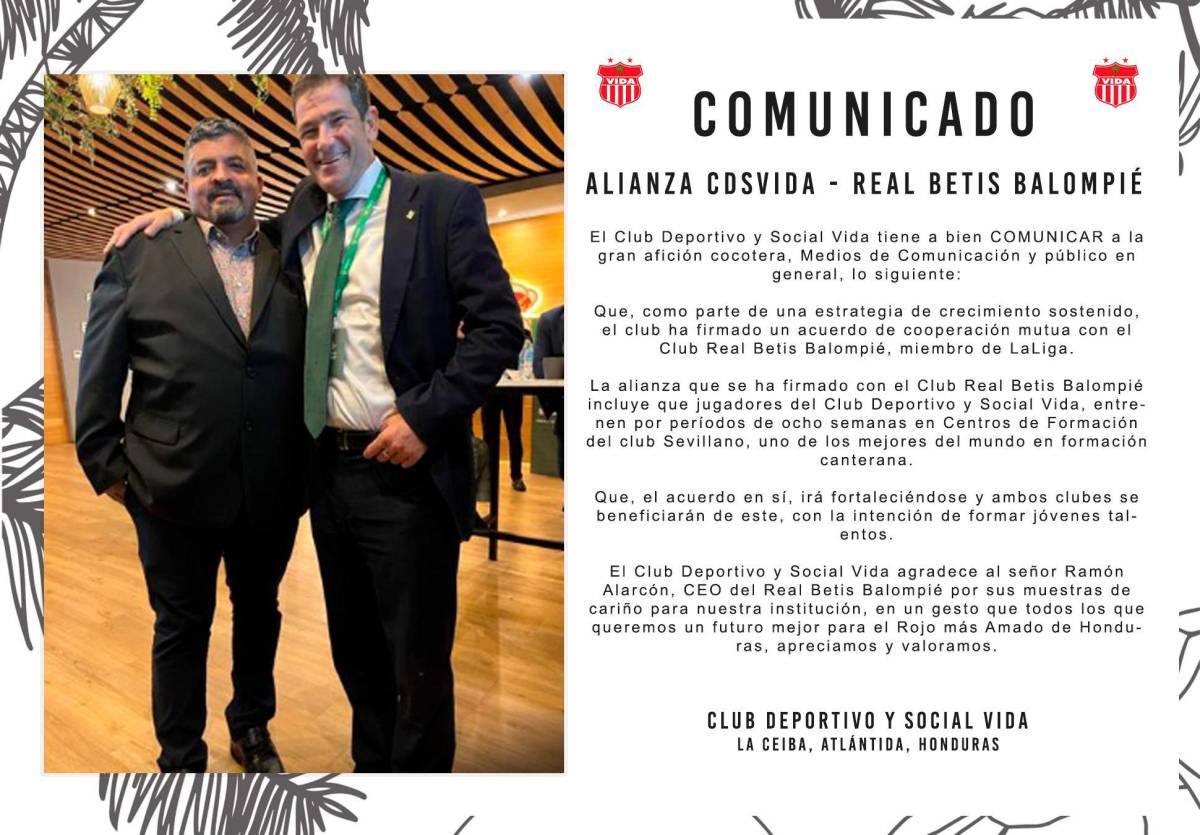 El Vida sorprende tras anunciar alianza con el Betis de España
