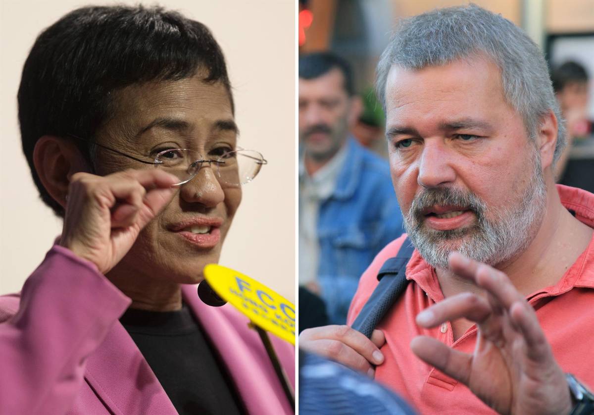 Nobel de Paz 2021 para los periodistas Maria Ressa y Dmitri Muratov