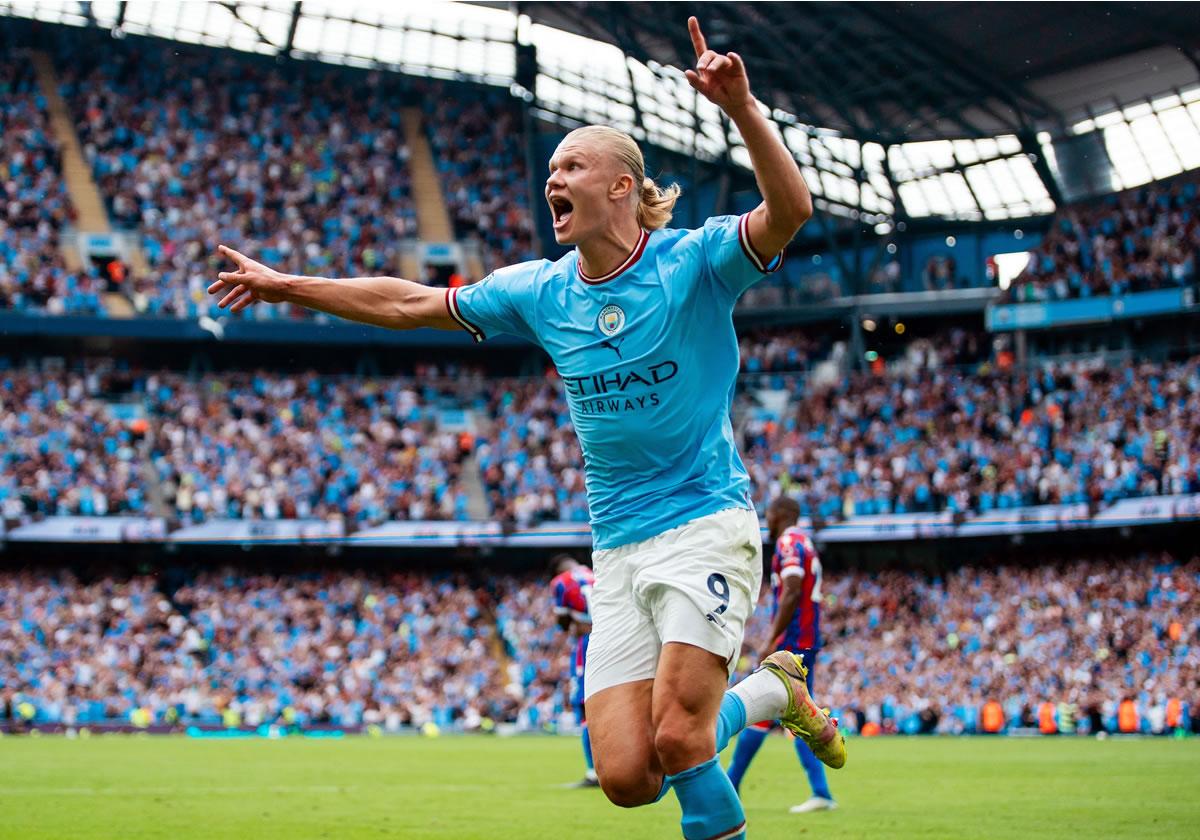 Haaland enloqueció con su primer triplete en la Premier League.