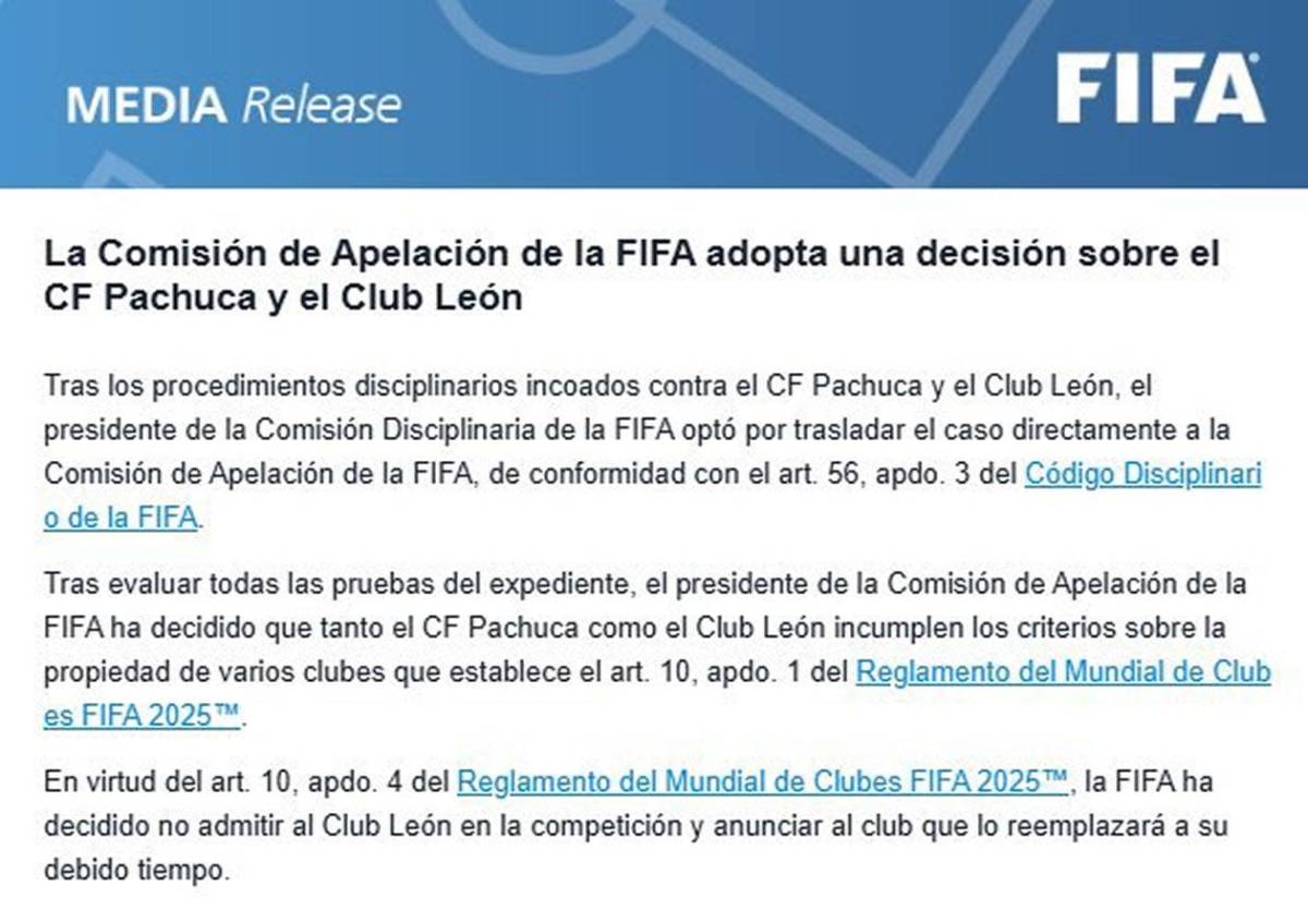 León, expulsado: el gran candidato para suplirlo en el Mundial de Clubes