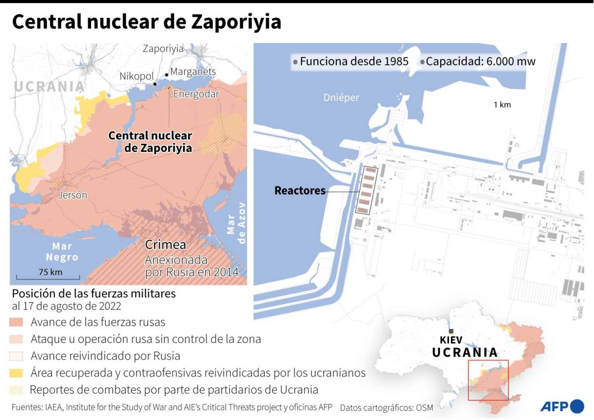 La ONU pide que no haya acciones militares en central nuclear de Zaporiyia