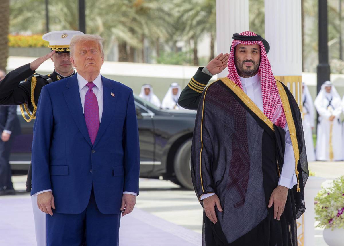 Las imágenes de la fastuosa bienvenida a Trump en Riad