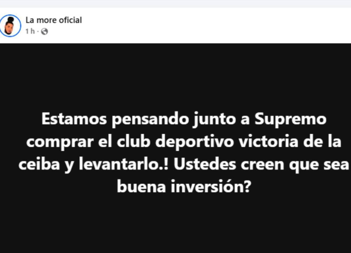 Sorpresa: Supremo y La More podrían comprar a histórico equipo de Honduras