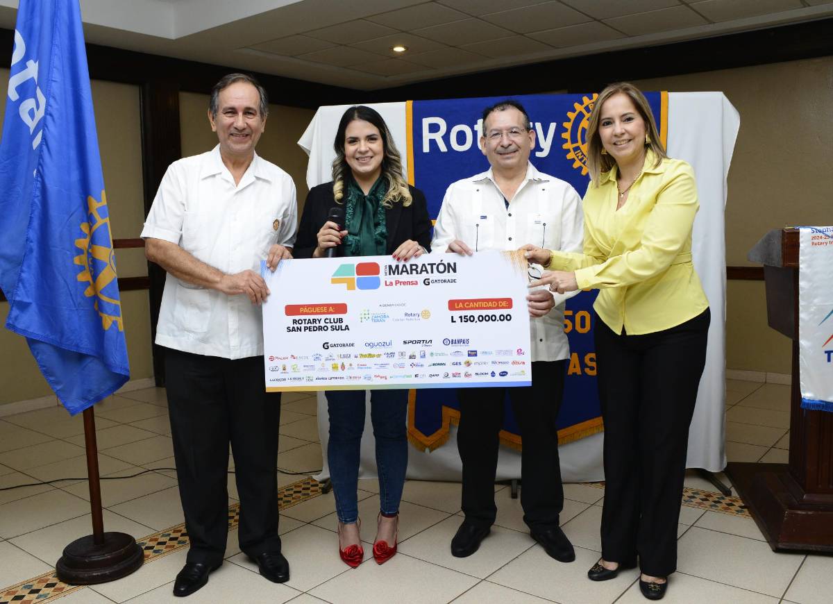 Se entrega donativo de la Maratón La Prensa a club rotario sampedrano