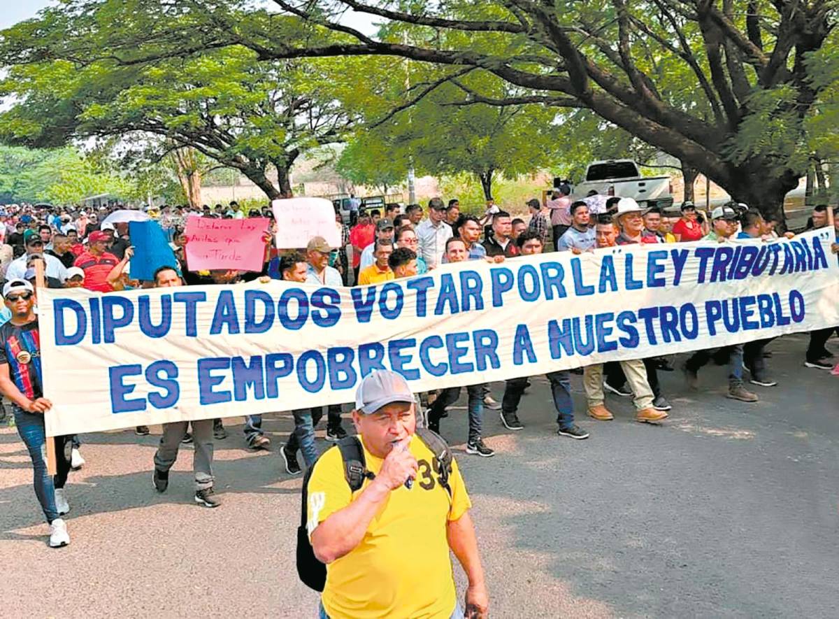 Con masiva marcha, zona sur rechaza la polémica Ley de Justicia Tributaria