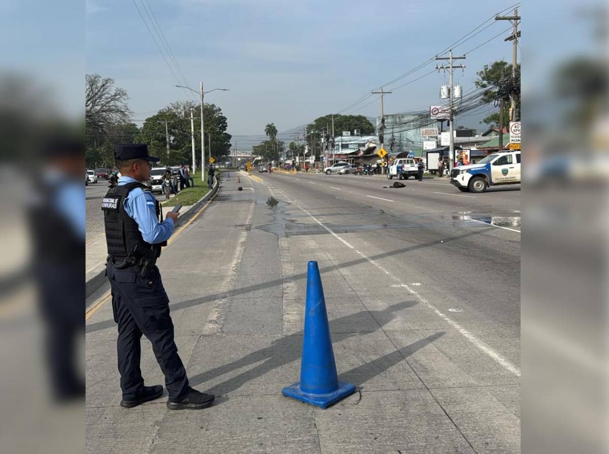 Crimen ocurrido en la madrugada paraliza el tráfico en el bulevar del norte de San Pedro Sula