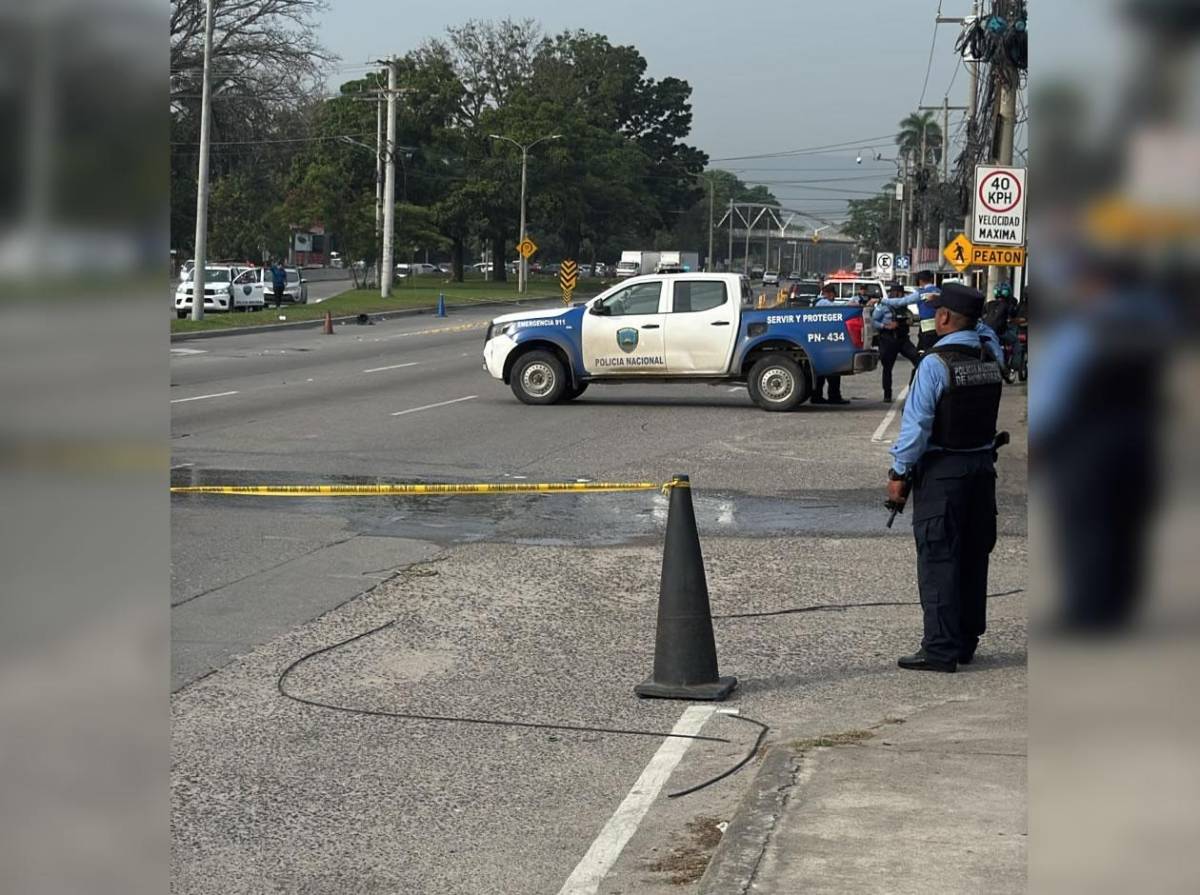 Crimen ocurrido en la madrugada paraliza el tráfico en el bulevar del norte de San Pedro Sula