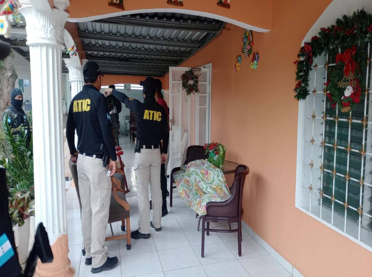 Imágenes de los allanamientos en la zona céntrica de Olanchito, Yoro