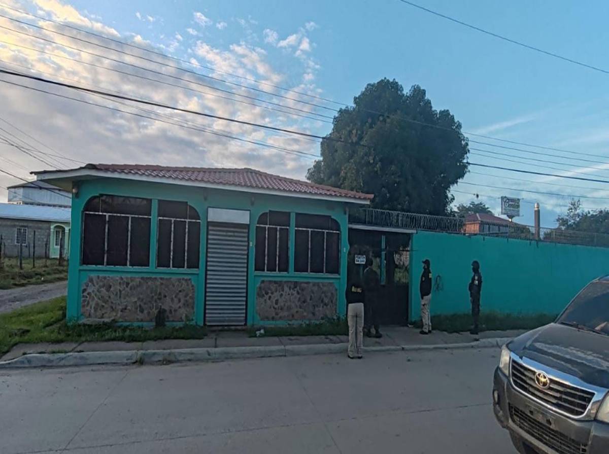 Imágenes de los allanamientos en la zona céntrica de Olanchito, Yoro