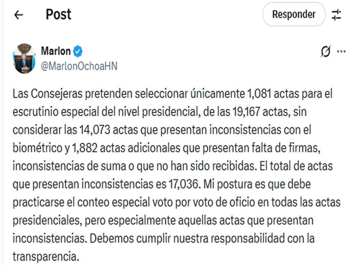 María Antonieta Mejía cuestiona a Nasralla y Marlon Ochoa: Todo quedó al descubierto