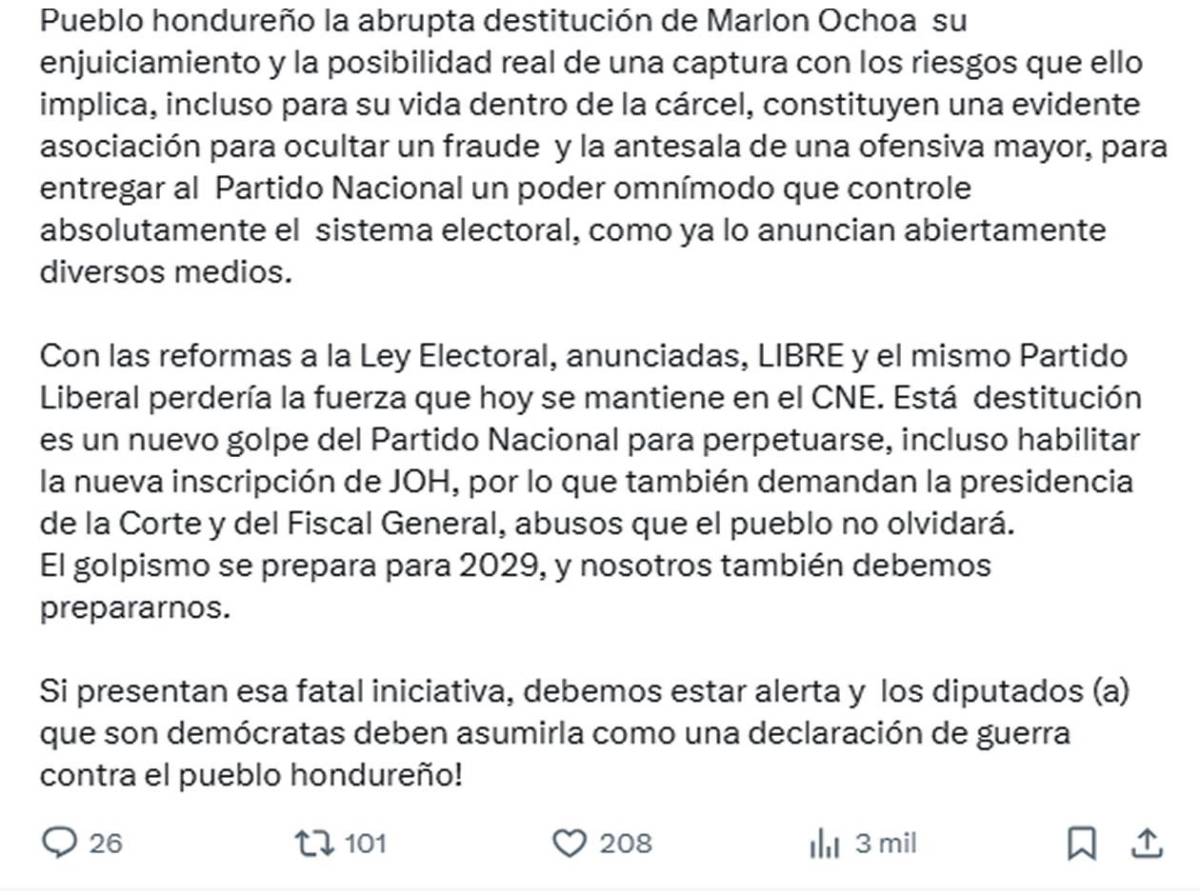 Mel Zelaya reaparece: Sus declaraciones sobre el juicio político, las elecciones y el regreso de JOH