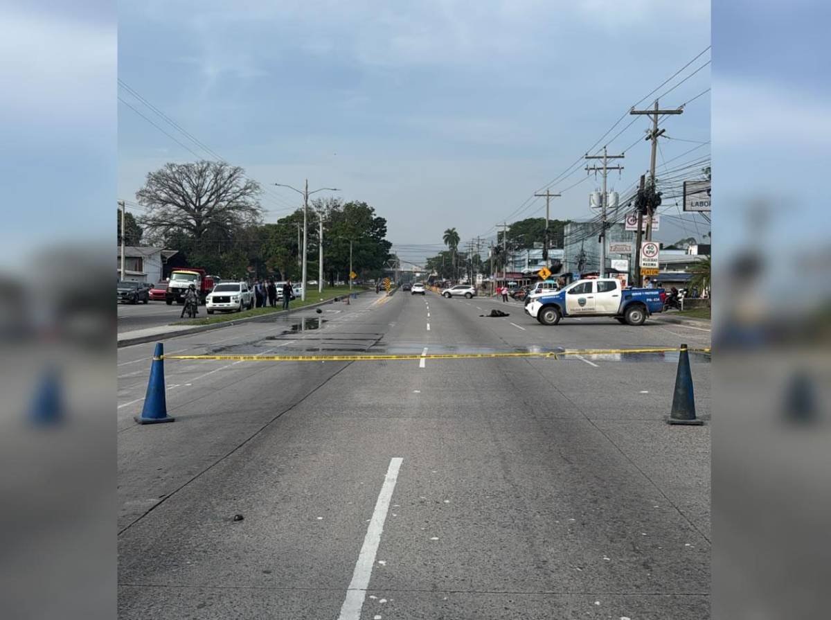 Crimen ocurrido en la madrugada paraliza el tráfico en el bulevar del norte de San Pedro Sula