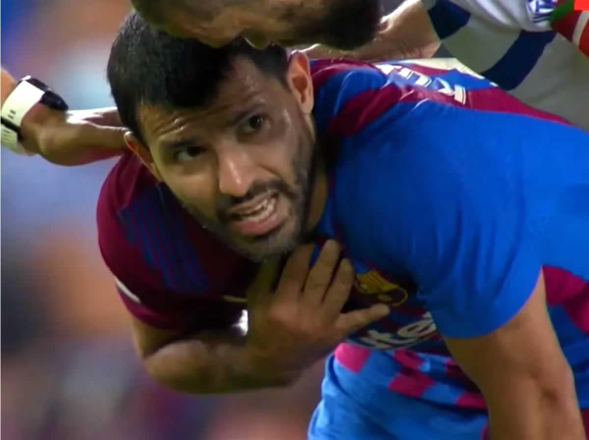 El ‘Kun’ Agüero el día que sufrió la arritmia cardíaca que lo alejó del fútbol.