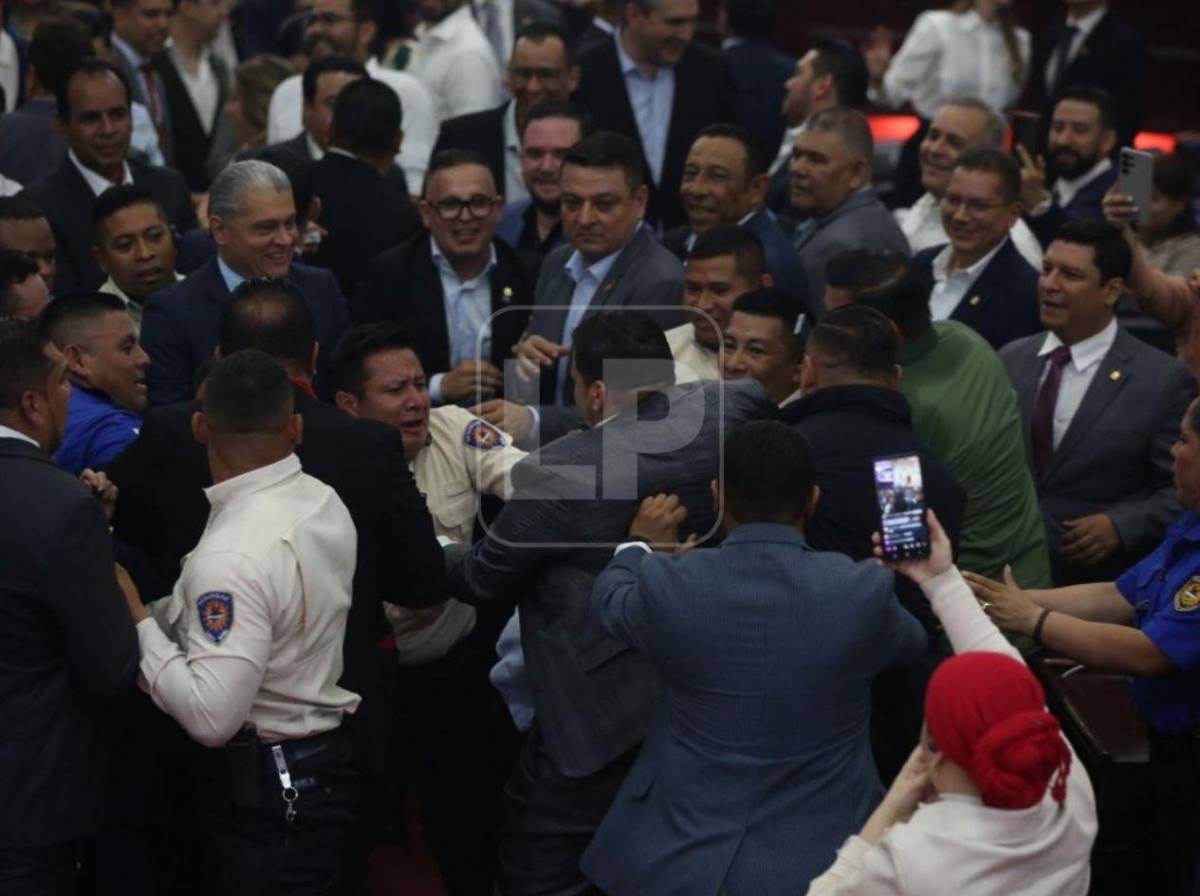 Empujones y cohetes: lo que no se vio del zafarrancho en el Congreso Nacional