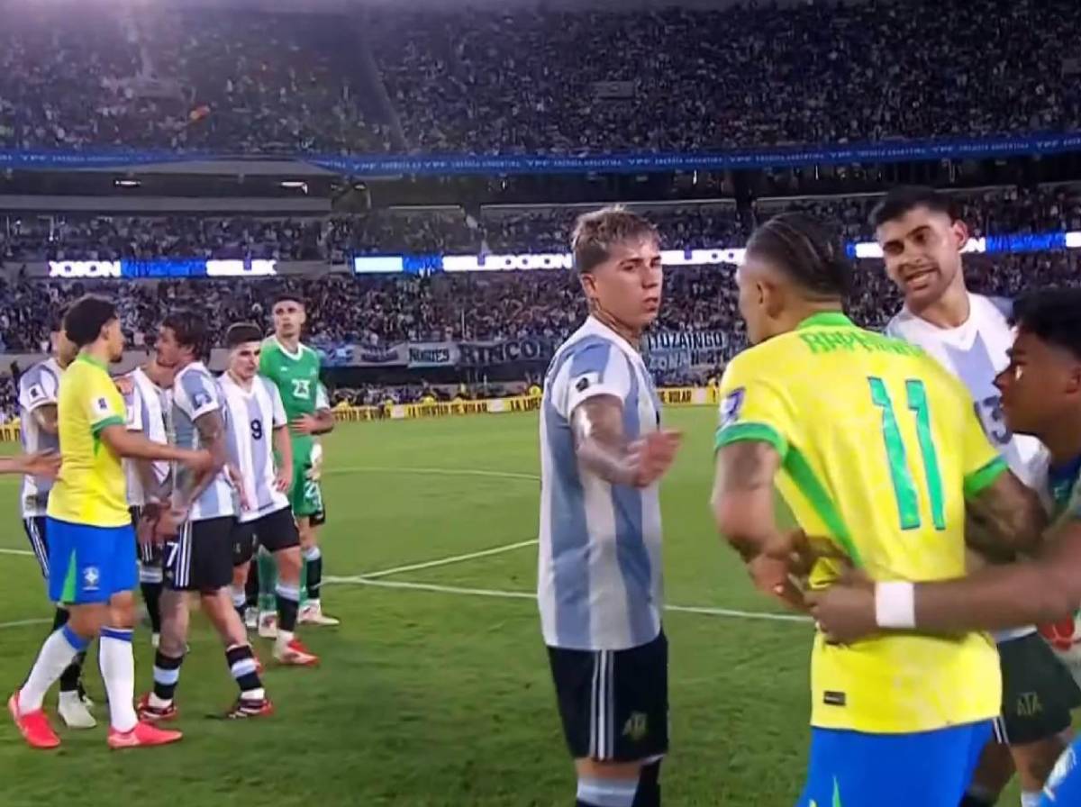 Bronca en Argentina-Brasil, la respuesta a Raphinha y picante cruce de Rodrygo