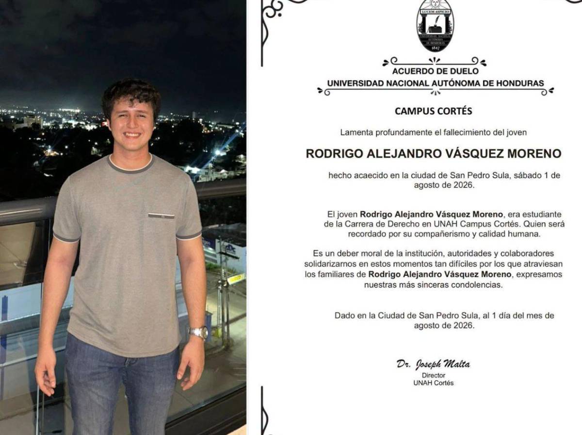 Muere estudiante de Derecho tras accidente vial en San Pedro Sula