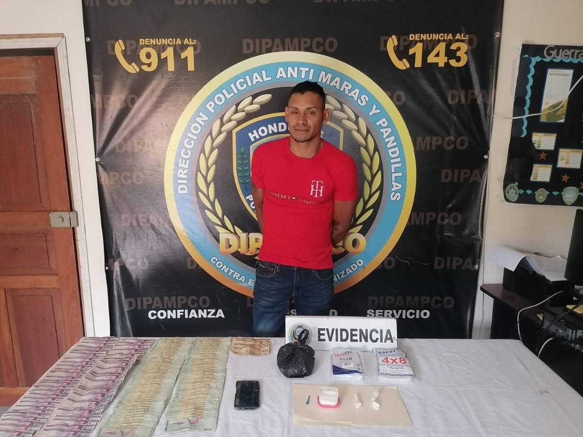 Con 45,000 lempiras por venta de droga, capturan a agricultor