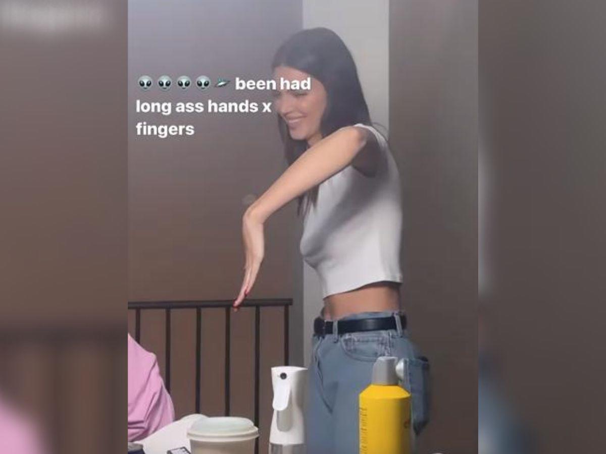 Hailey Bieber publicó un video de las manos de Kendall Jenner después de que la modelo fue acusada de Photoshop.