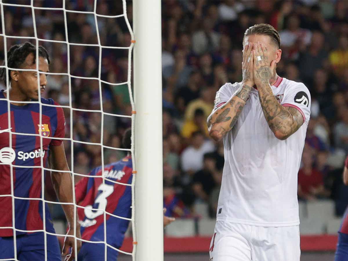 Sergio Ramos le dio triunfo al Barcelona y lo pone líder