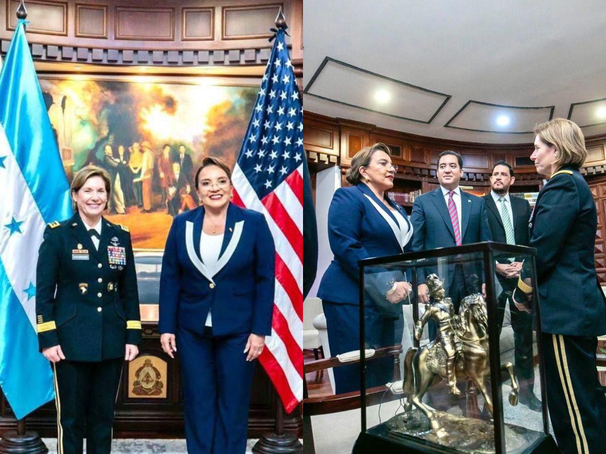 Xiomara Castro presenta a jefa del Comando Sur proyecto del tren interoceánico