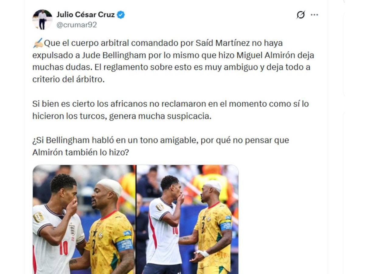 Said Martínez desata debate mundial tras polémica decisión con Jude Bellingham