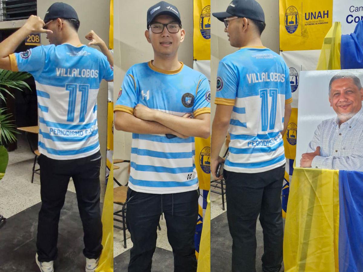Equipo Periodismo FC presenta uniforme en homenaje al periodista René Gavarrete en Unah-Cortés
