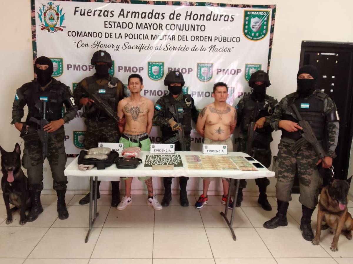 Fueron presentados en las instalaciones de la Policía Militar en San Pedro Sula.