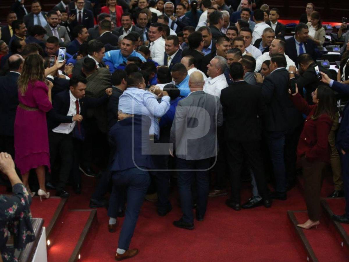 Tensión: Diputados se fueron a los empujones por destitución de Johel Zelaya