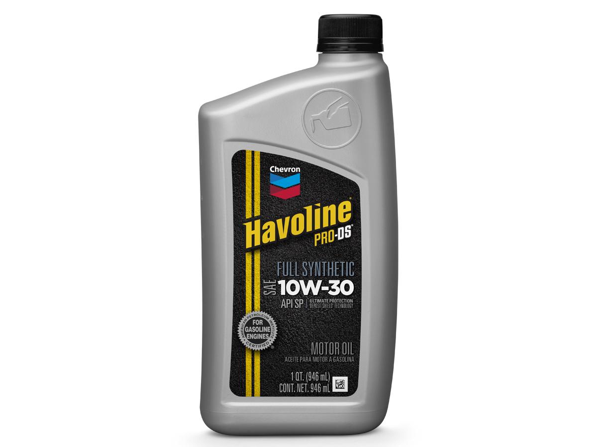 Chevron Havoline® PRO-DS® Full Synthetic Motor Oils cumplen o superan los estándares del sector: API SP/ SN Plus e ILSAC GF-6.