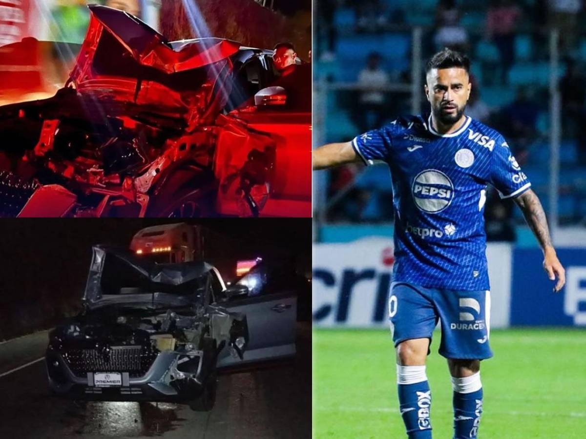 Así fue el aparatoso accidente de jugadores de Motagua: cómo quedó el carro y estado de salud
