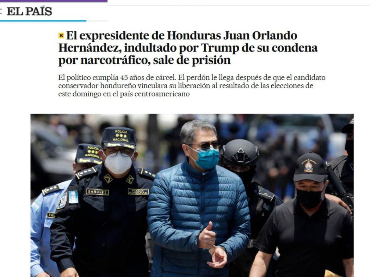 Así narra la prensa mundial la inesperada salida de prisión de Juan Orlando Hernández