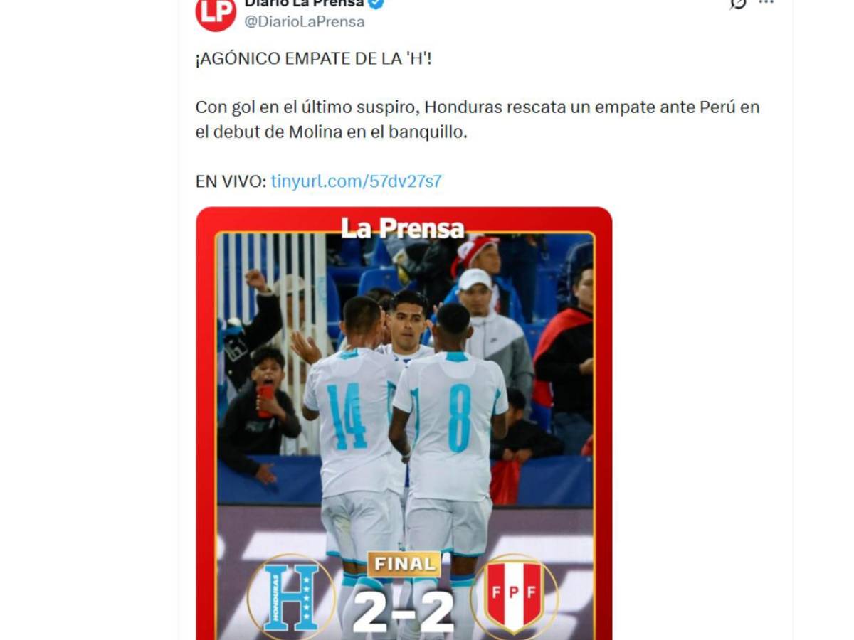 Ilusión en Honduras, sorpresa en Perú y señalan a futbolista tras el amistoso