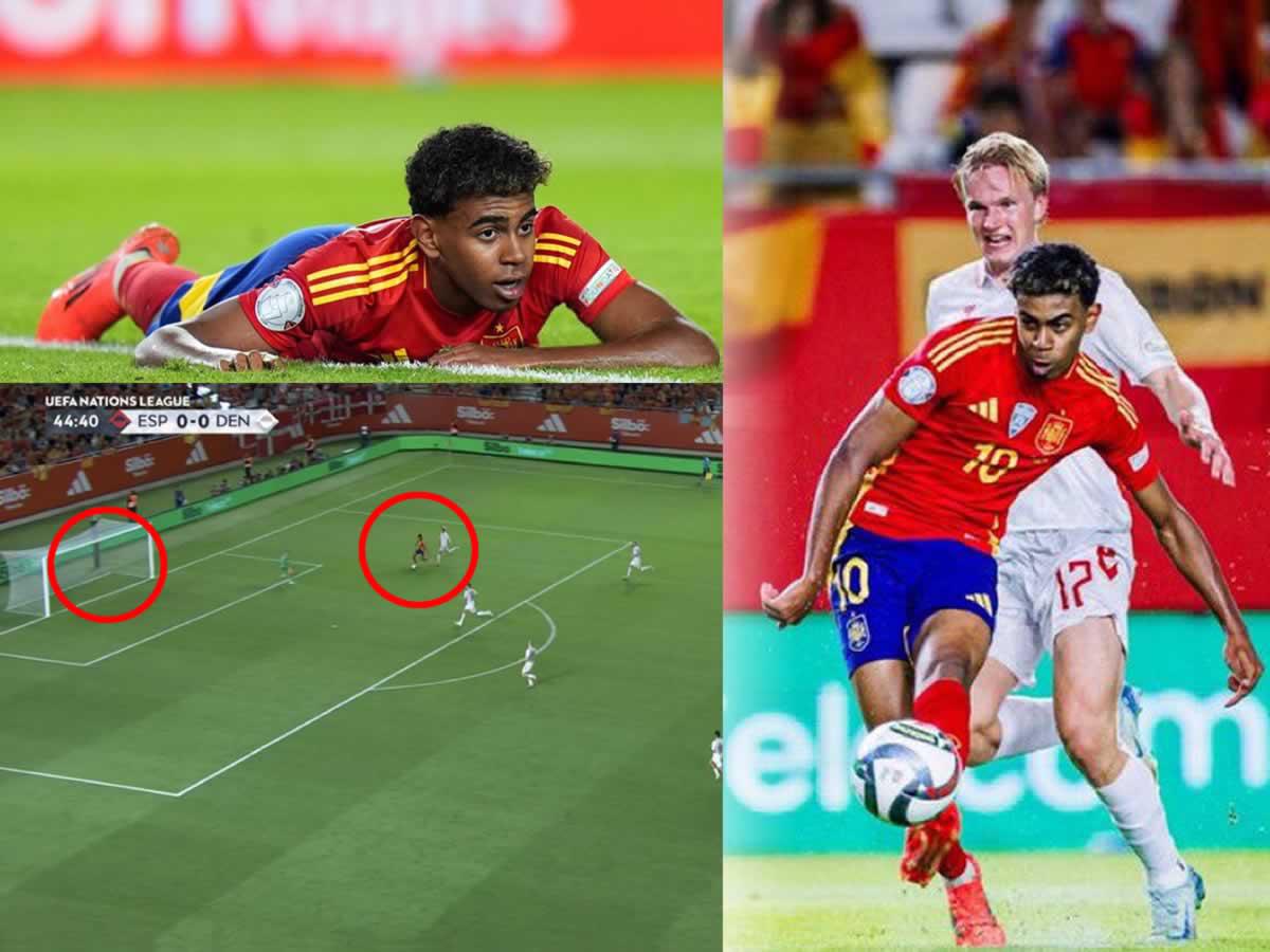 ¡Hizo lo peor! El increíble gol que falló Lamine Yamal en el España-Dinamarca