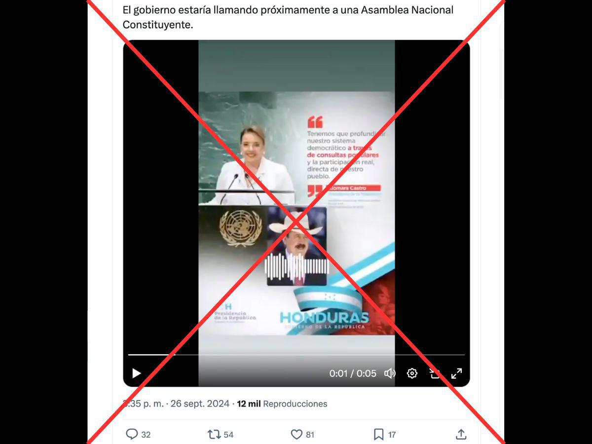 Captura de pantalla a una publicación en X/Twitter realizada el 27 de septiembre de 2024.