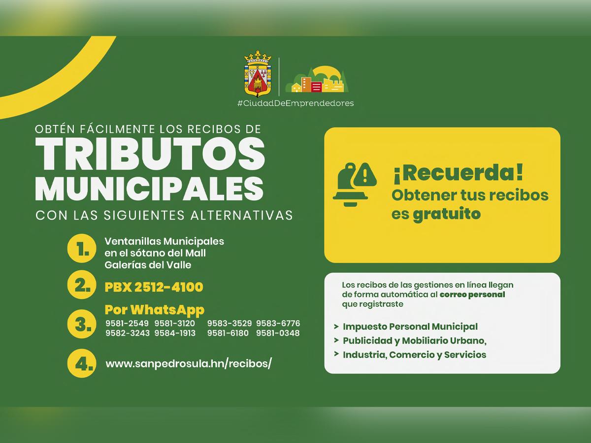 La obtención de los recibos es completamente gratis.