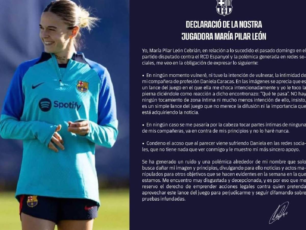 Revelan el castigo a jugadora del Barcelona por tocar zona íntima de rival