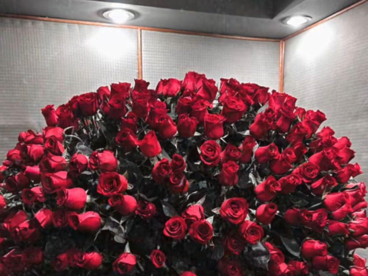 Ángela Aguilar presume gigante ramo de rosas que le regaló Christian Nodal