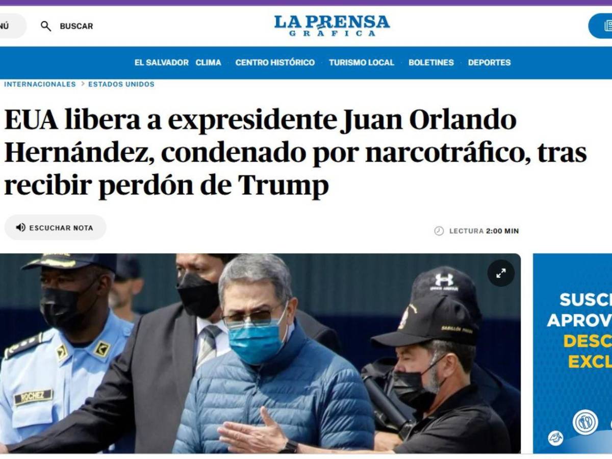Así narra la prensa mundial la inesperada salida de prisión de Juan Orlando Hernández