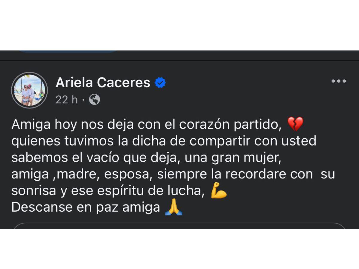 Ariela Cáceres de luto: Con el corazón partido