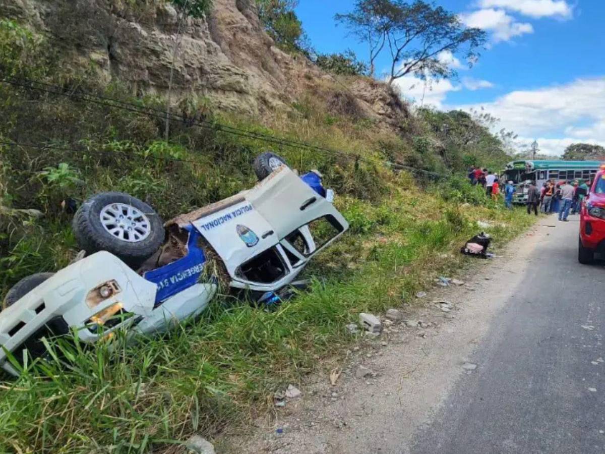 Estos son los rostros de los cuatro agentes fallecidos en fatal colisión en Gracias, Lempira