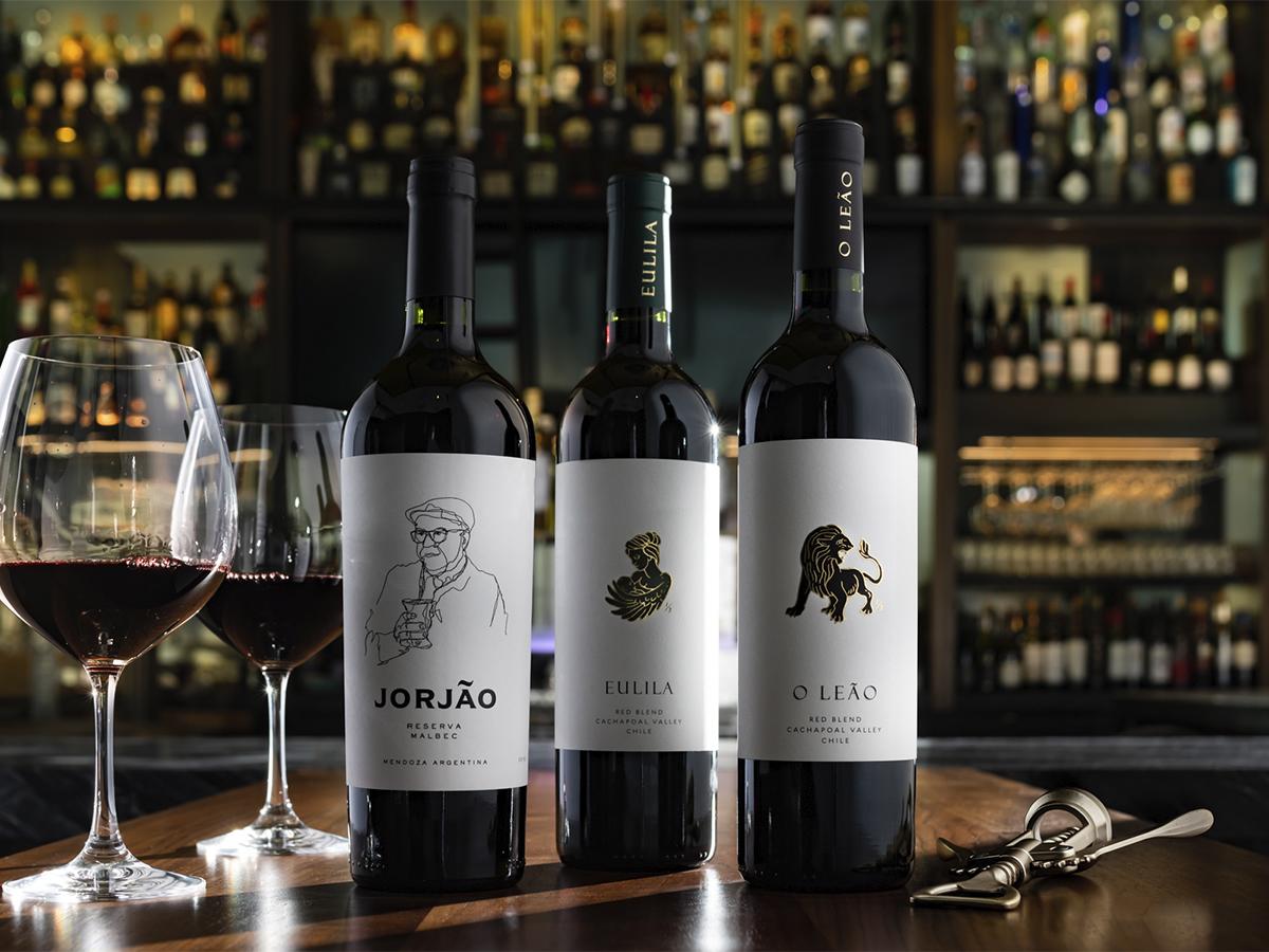 Una galardonada carta de vinos sudamericanos y nuestros vinos tributo, Jorjão, Eulila, O’Leão &amp; Los Sonhadores. Fogo.com