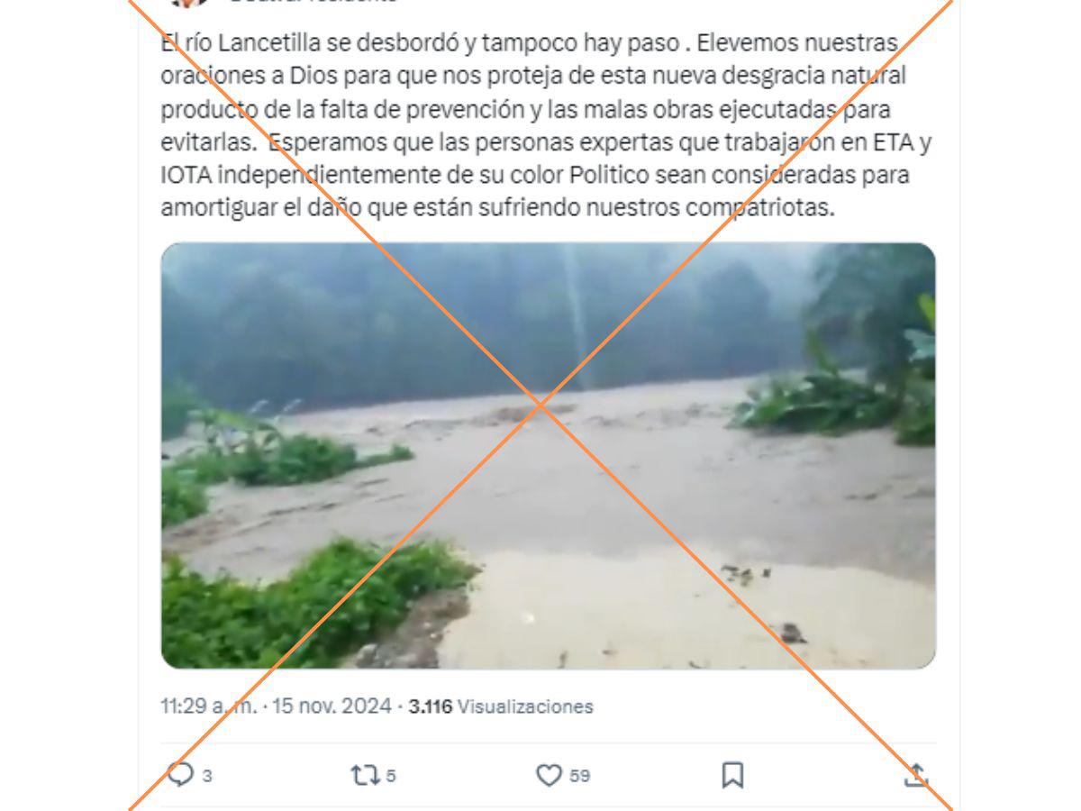 <p>Captura de pantalla a una publicación de X hecha el 15 de noviembre de 2024. </p>