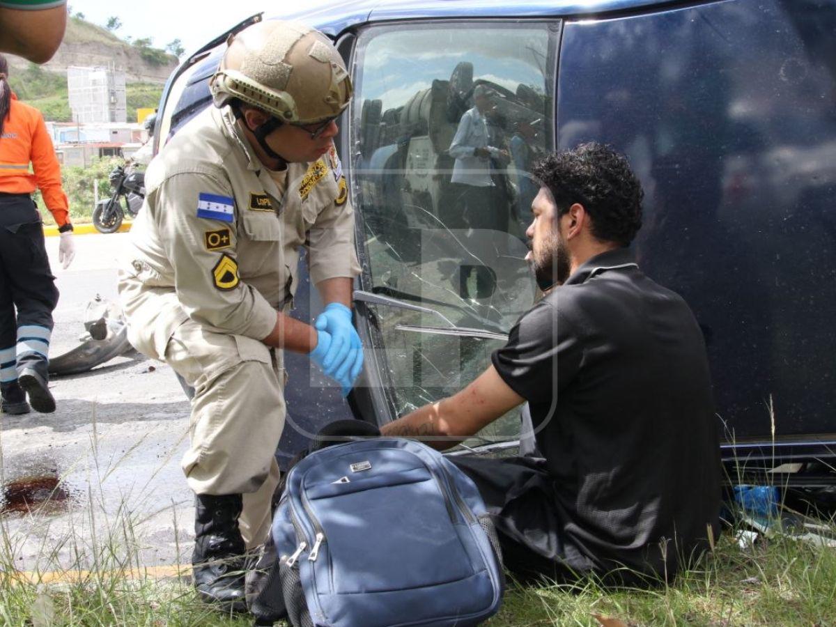 Múltiple accidente en Tegucigalpa deja varios heridos tras vuelco de una pipa de agua