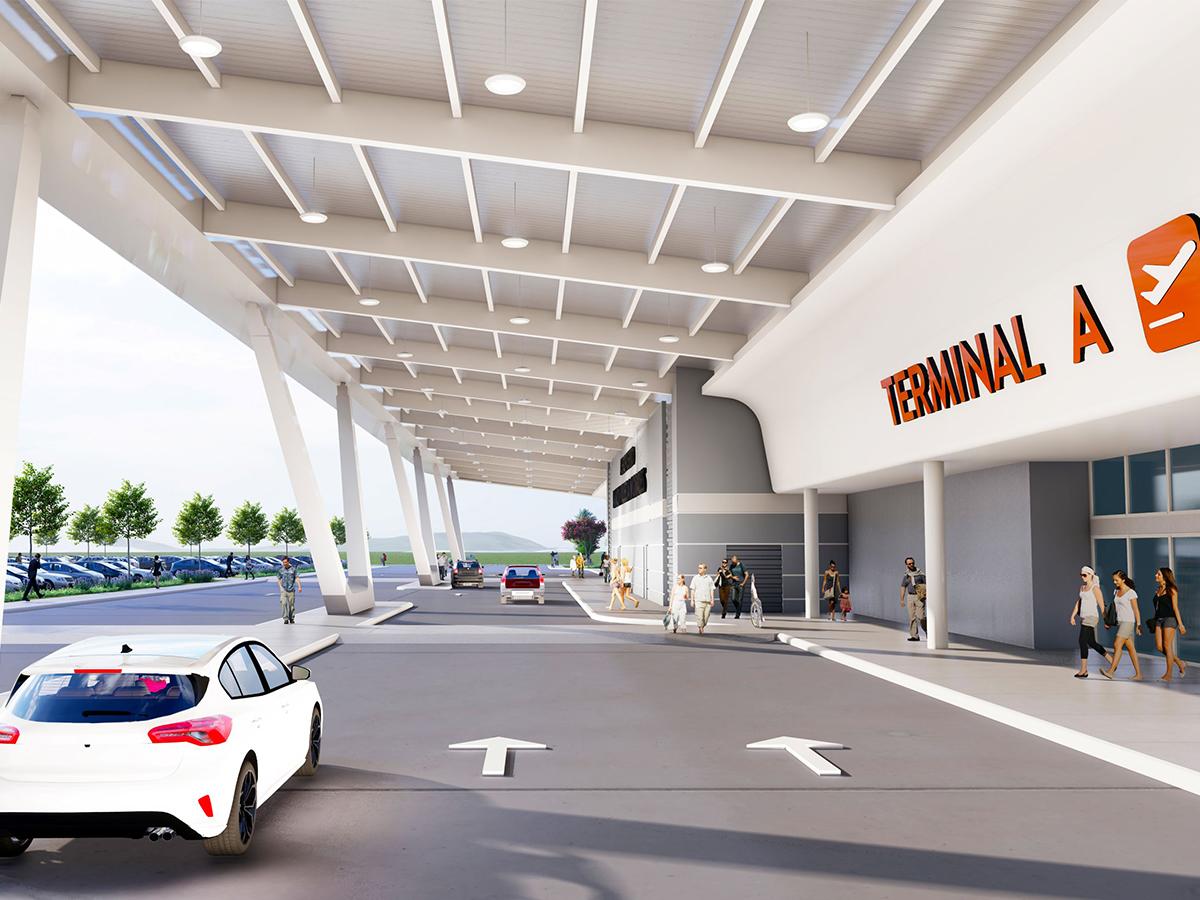 Vista de la terminal A sobre el área de drop - off.
