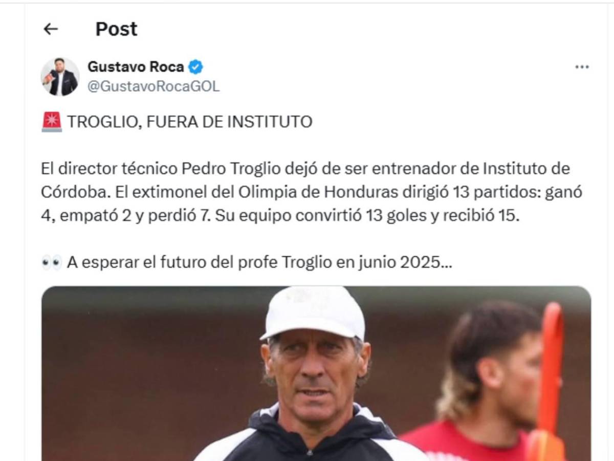 Señalan al culpable del despido de Pedro Troglio, ¿vuelve a Honduras?